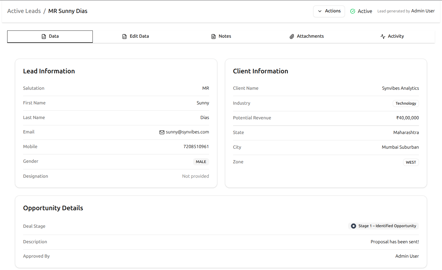 Lead Profile Viewer - View complete lead details including contact info, status, documents, and activity from a dedicated profile page